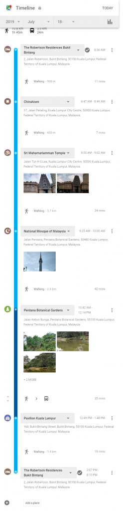 Google timeline